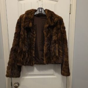 Elegant Brown Real Mink Jacket